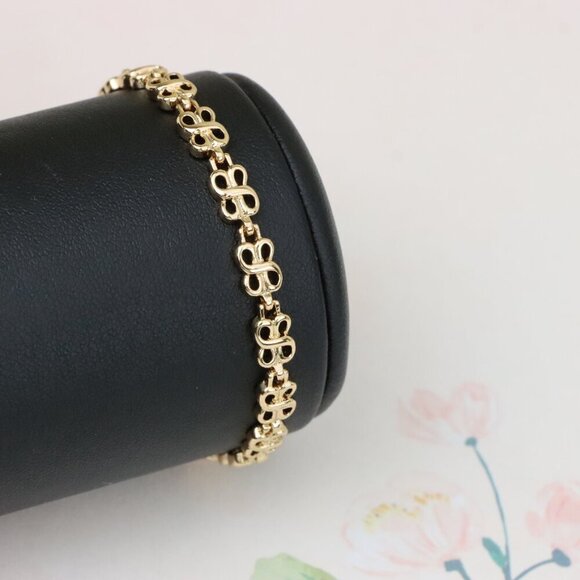 "Rose Gold Plated Heart Link Chain Bracelet in High Quality Brass, XPBL1089 - Picture 2 of 13